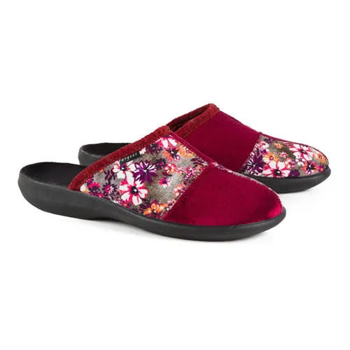 Mules velours Patchwork