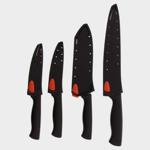 Set couteaux à fourreaux aiguiseurs - les 4