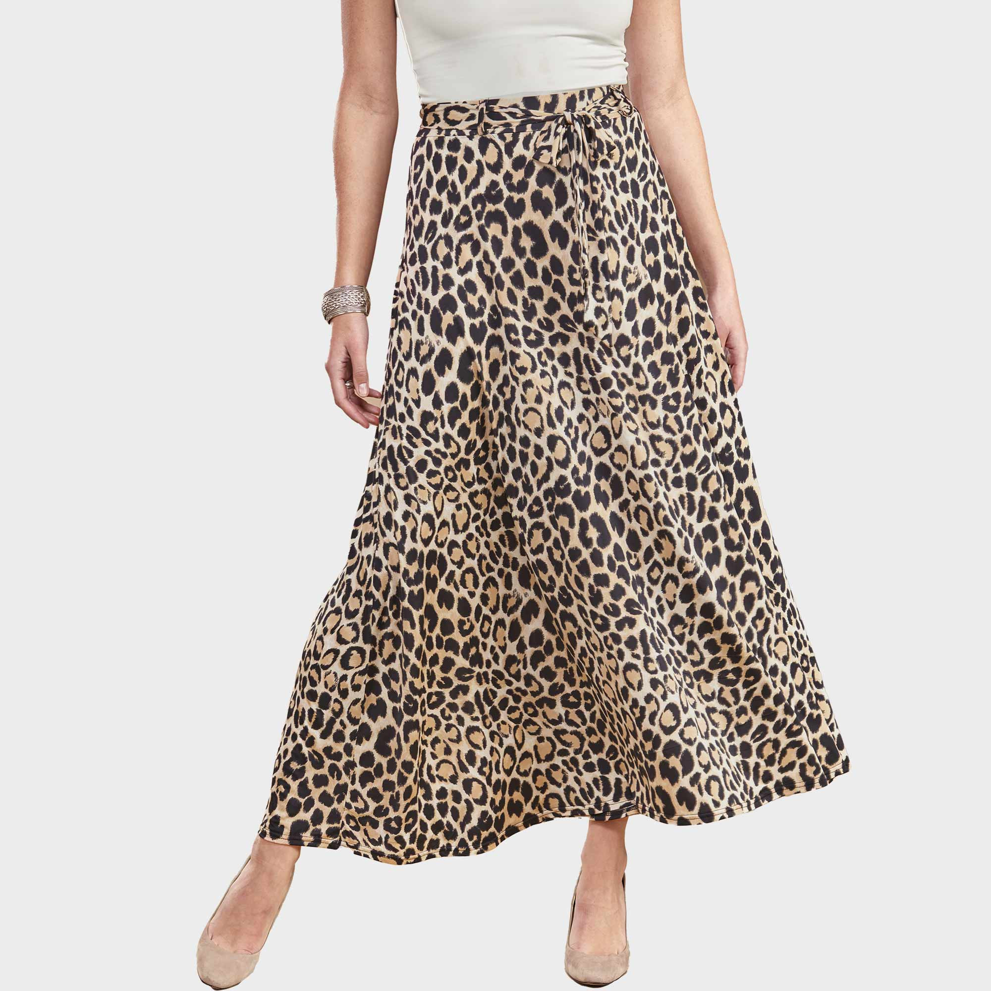 Jupe longue imprime leopard