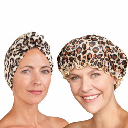 Duo charlotte & turban Léopard