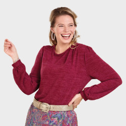 Pull-tunique framboise