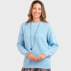 Pull maille ajourée Azur